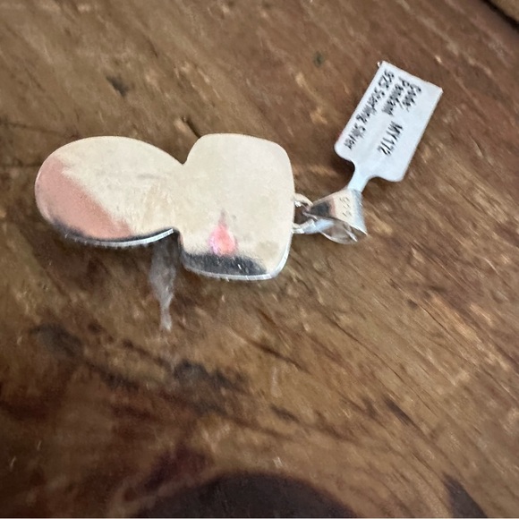 Brand New Sterling Silver 925 Red Rose Dahlia Double Stone Pendant Necklace - Picture 8 of 9